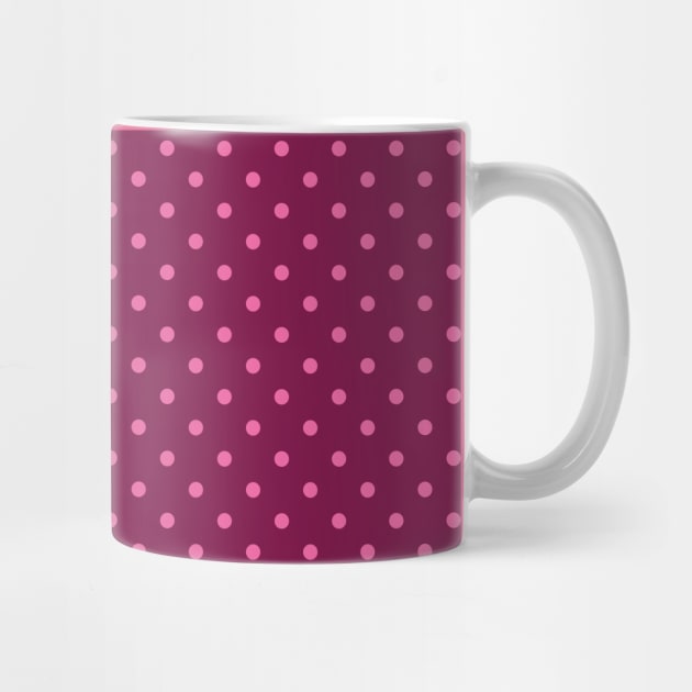 Retro pink polka dots Valentine's burgundy pattern by Dana Du